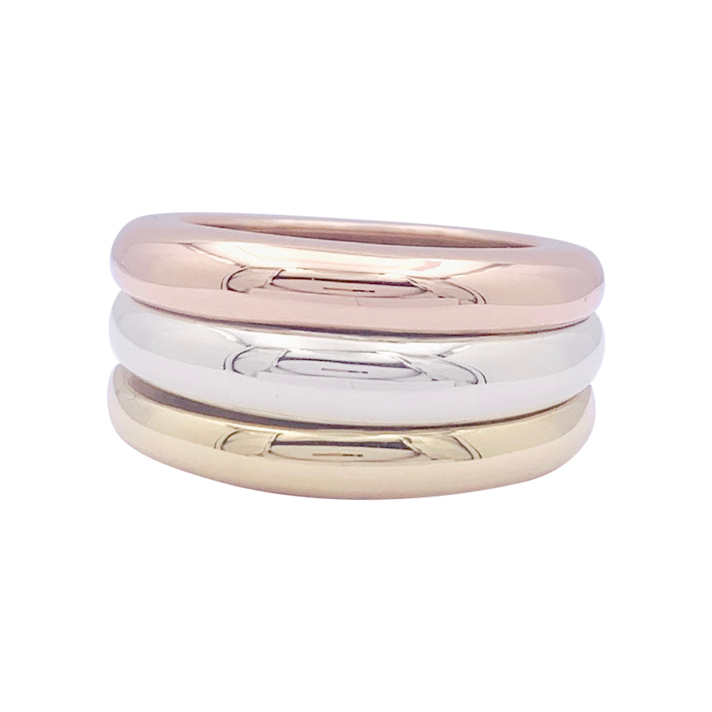 Bague Cartier "Trinity" vintage, trois ors.