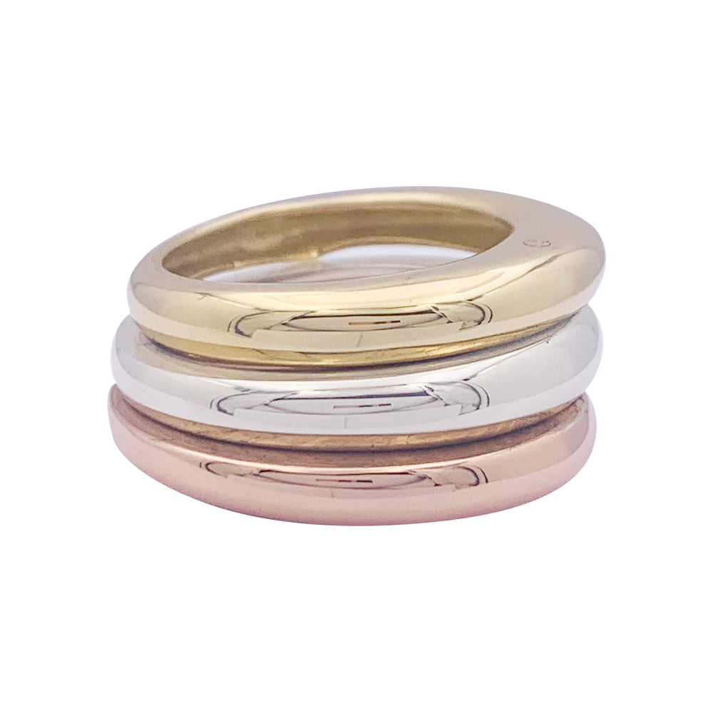Bague Cartier "Trinity" vintage, trois ors.
