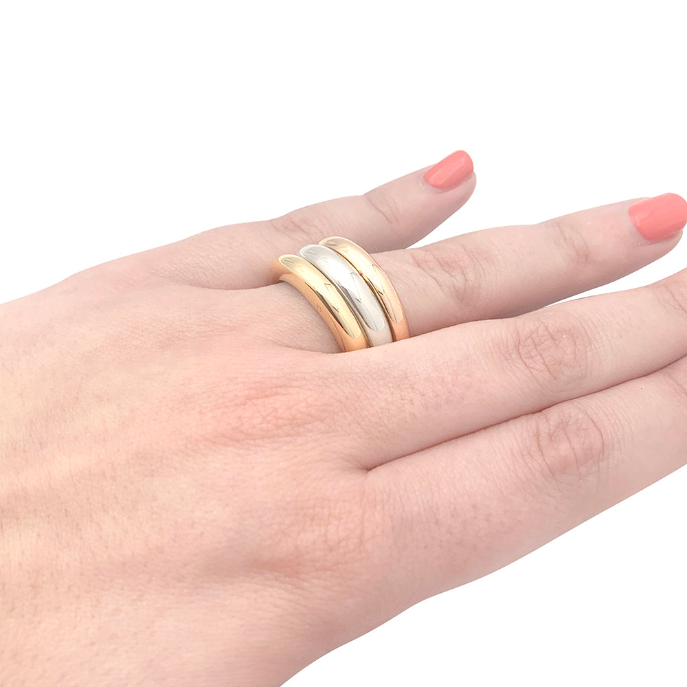 Bague Cartier "Trinity" vintage, trois ors.
