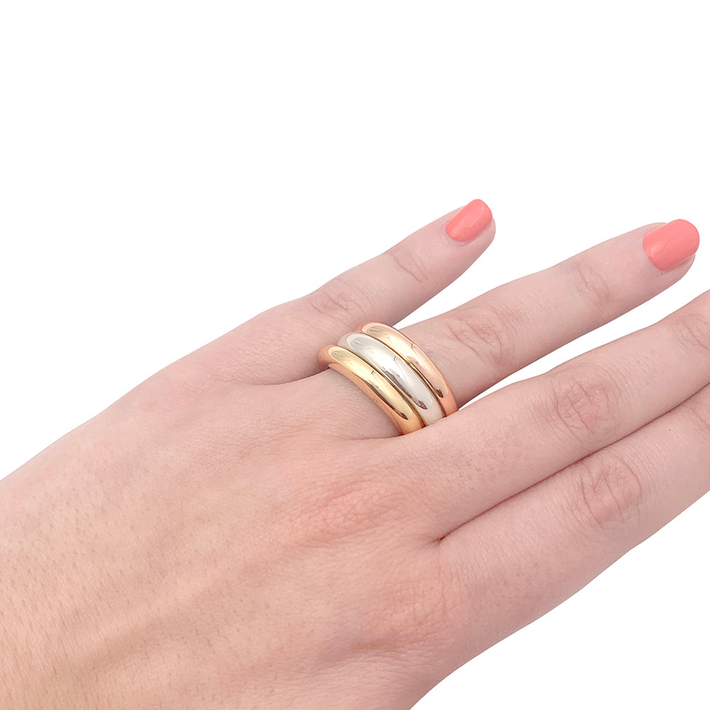Bague Cartier "Trinity" vintage, trois ors.
