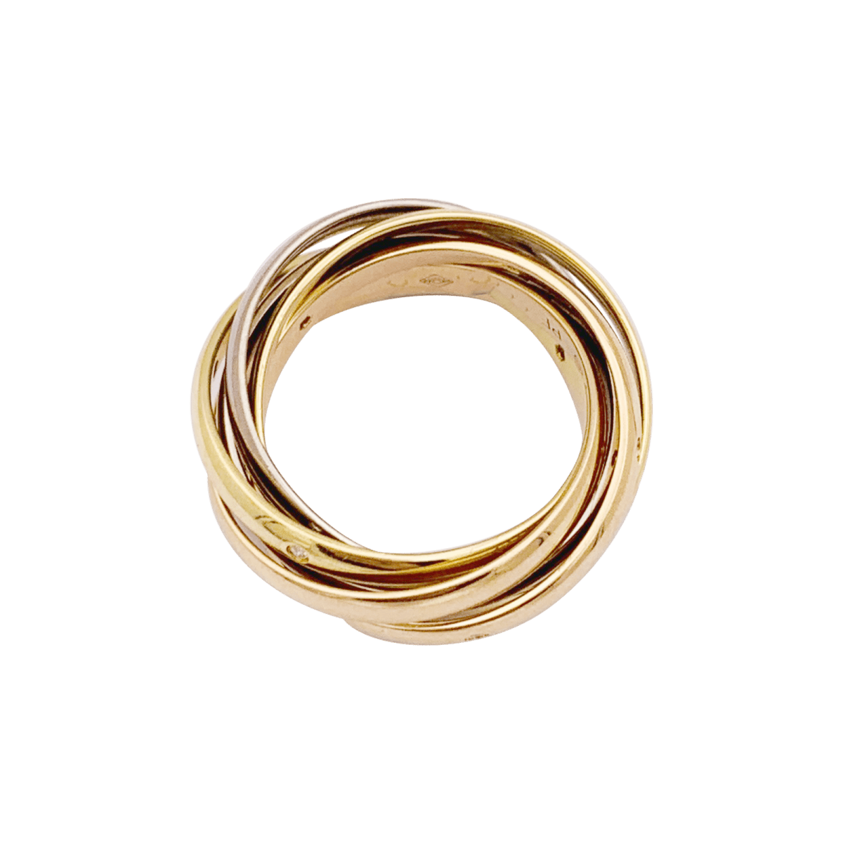 Bague Cartier "Trinity 6 anneaux" trois ors, diamants. - Maison Eloe