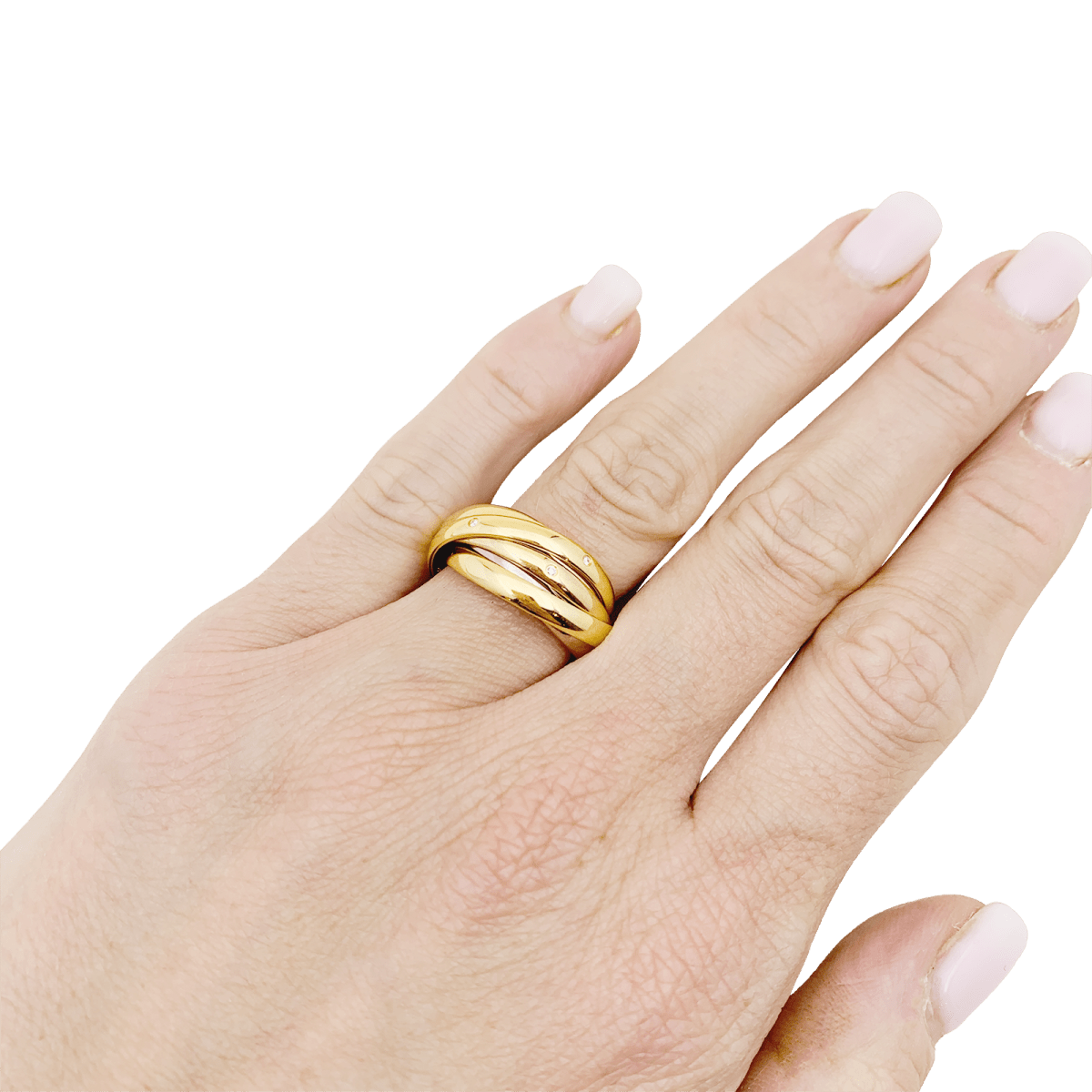 Bague Cartier "Trinity 6 anneaux" trois ors, diamants. - Maison Eloe
