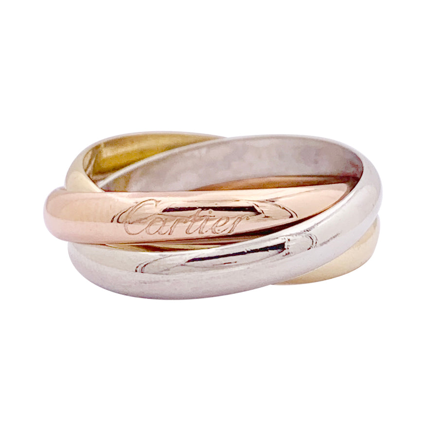 Bague Cartier, "Trinity Classique", trois ors.