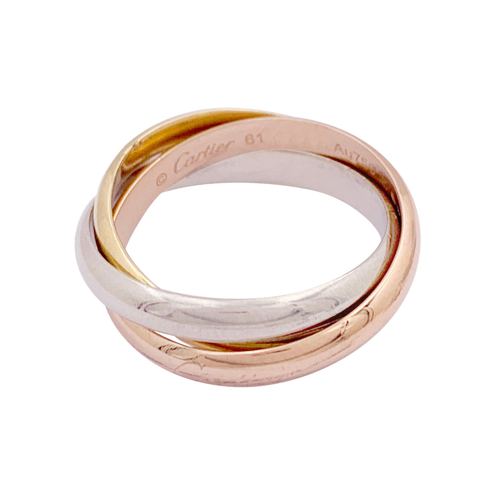 Bague Cartier, "Trinity Classique", trois ors.