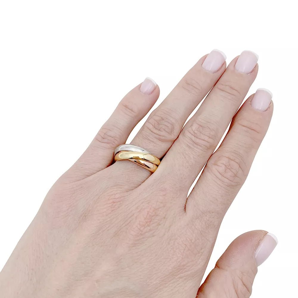 Bague Cartier, "Trinity Classique", trois ors. - Maison Eloe