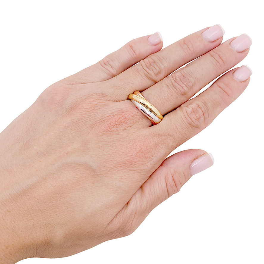 Cartier ring, "Trinity Classique", three golds.
