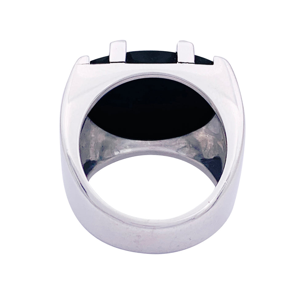 Cartier ring, "Yijing", white gold, hawk's eye.