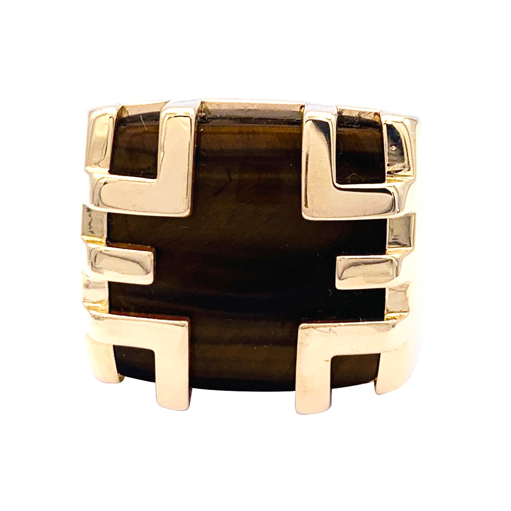 Bague Cartier, "Yijing", or jaune, oeil de tigre.
