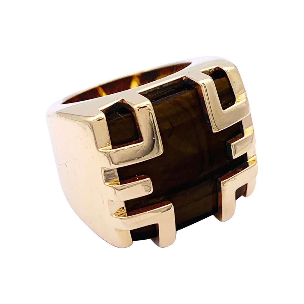 Bague Cartier, "Yijing", or jaune, oeil de tigre.