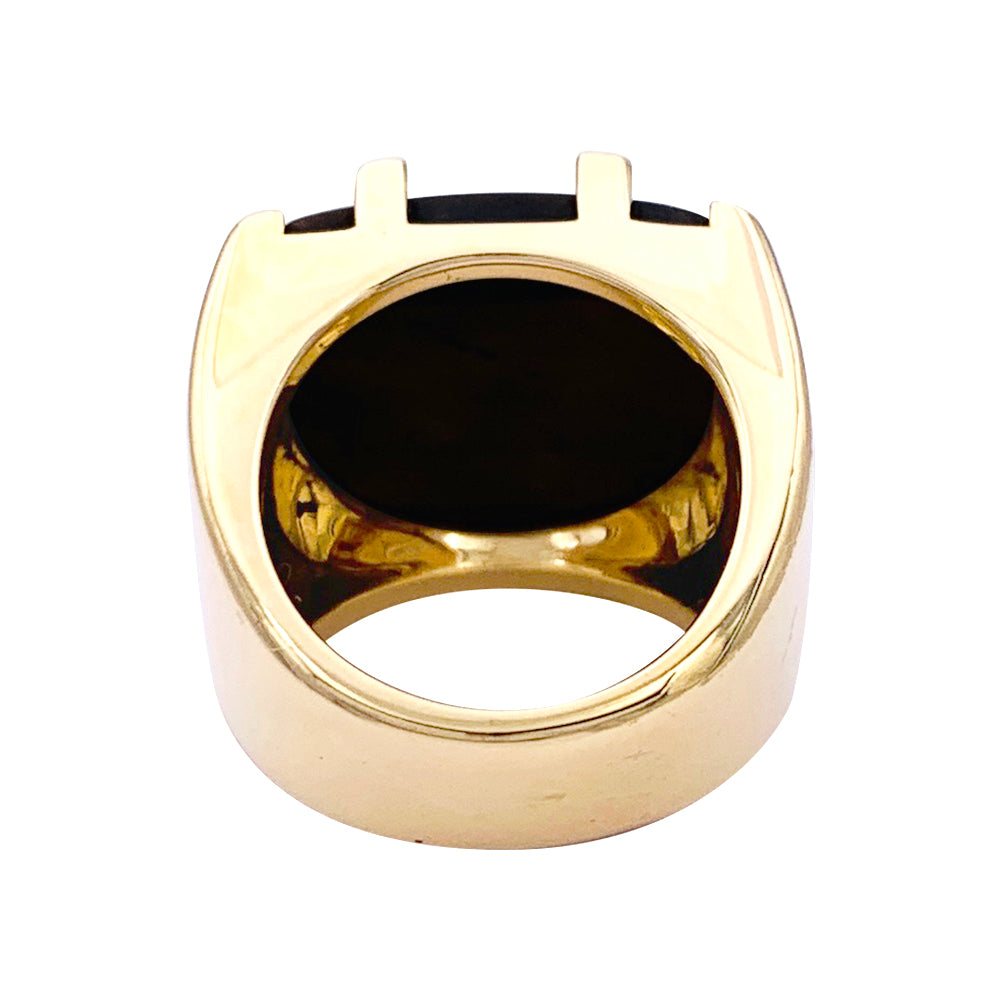 Cartier ring, "Yijing", yellow gold, tiger's eye.