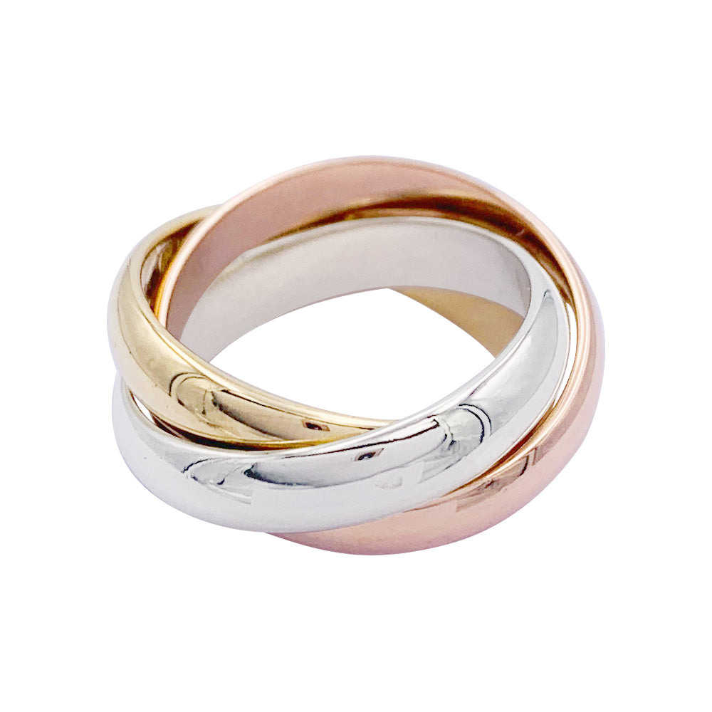 Cartier ring, Trinity", three golds.