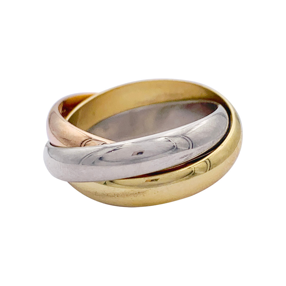 Cartier ring, Trinity", three golds.