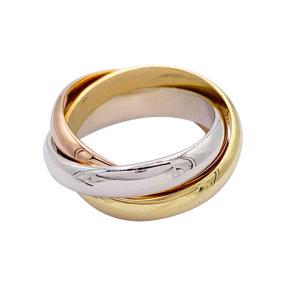 Cartier ring, Trinity", three golds.