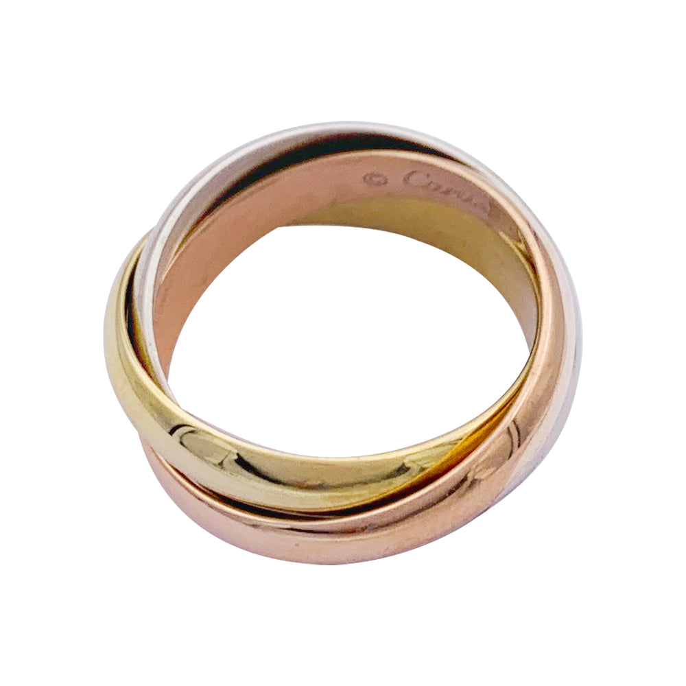 Cartier ring, Trinity", three golds.