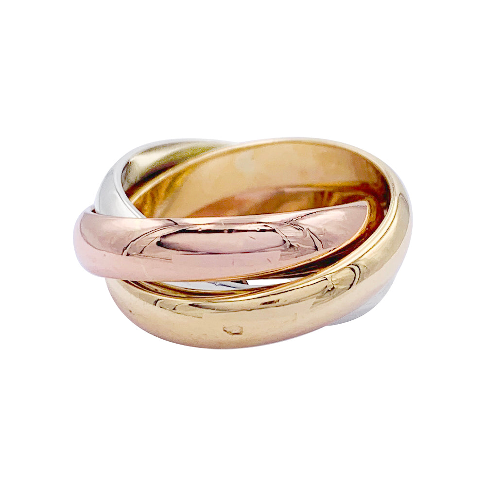 Cartier ring, Trinity", three golds.