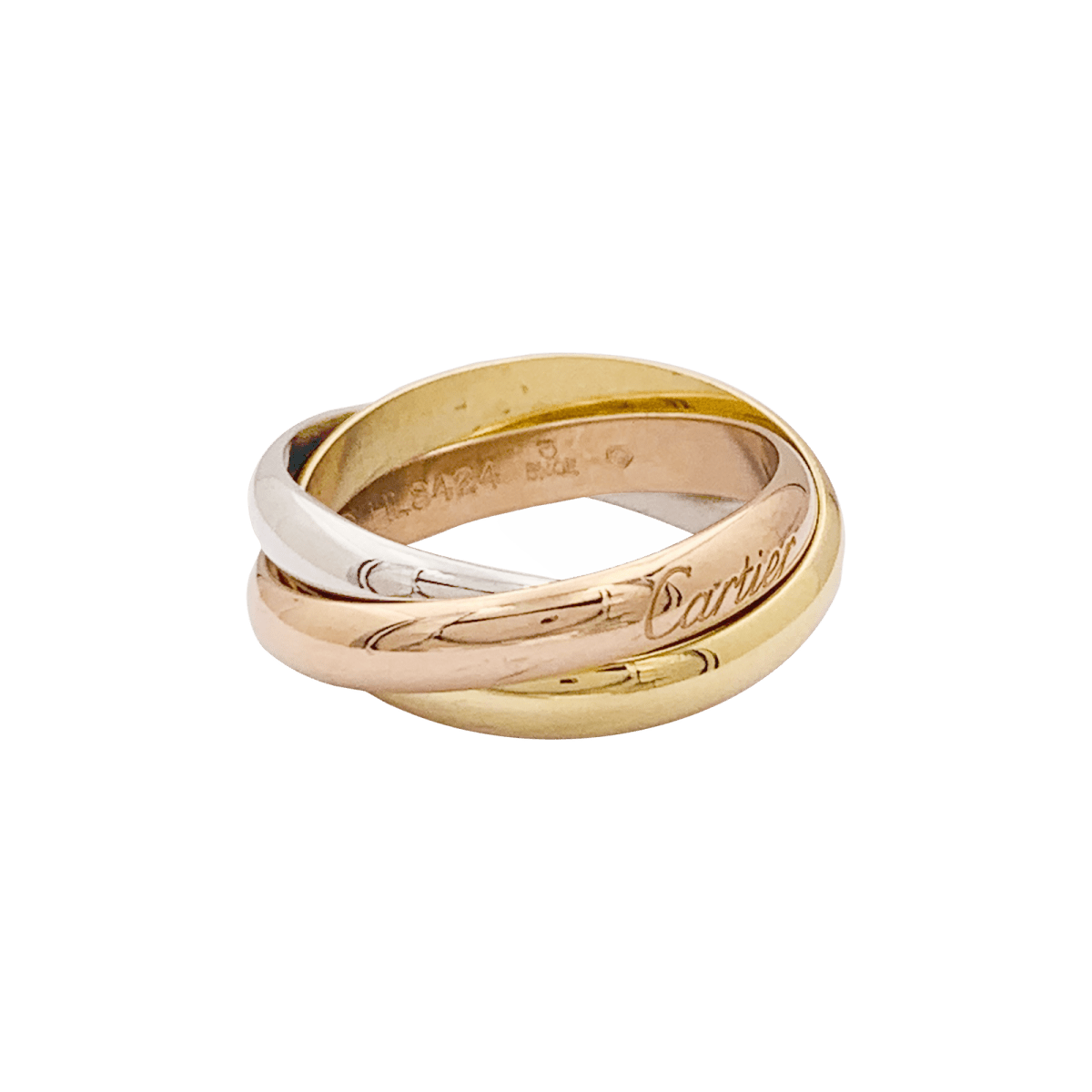 Bague Cartier, "Trinity Classique", trois ors. - Maison Eloe