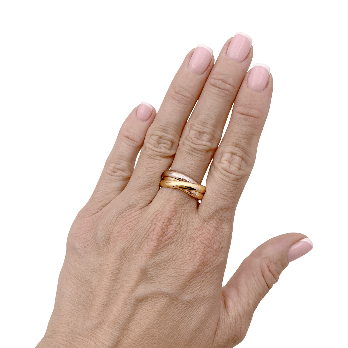Bague Cartier, "Trinity Classique", trois ors. - Maison Eloe