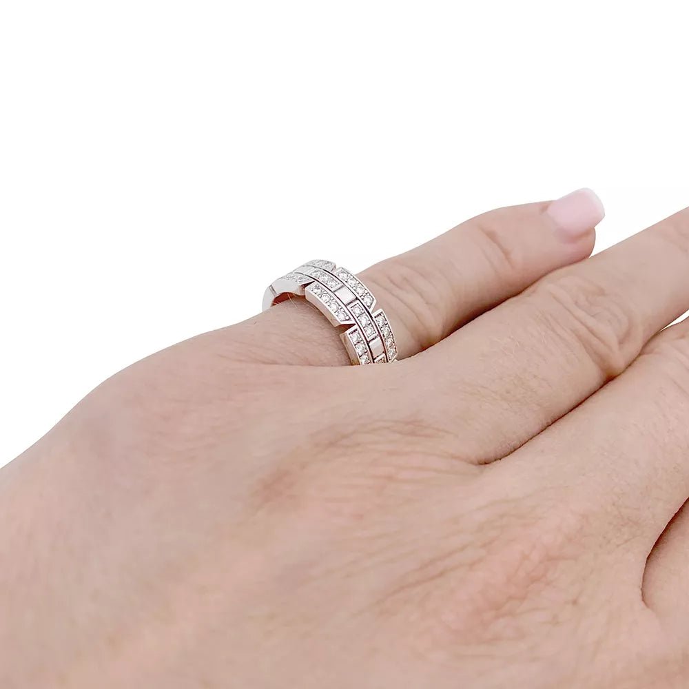 Bague Cartier or blanc, diamants "Tank Française". - Maison Eloe