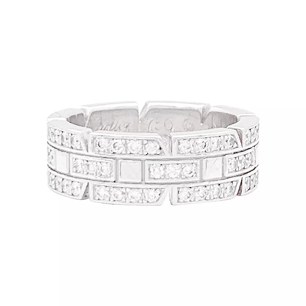 Bague Cartier or blanc, diamants "Tank Française". - Maison Eloe