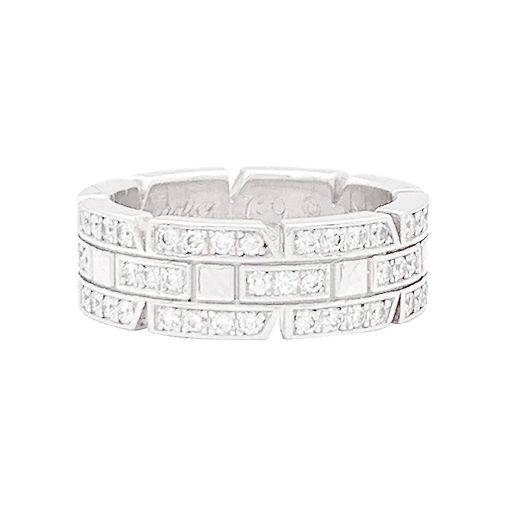 Bague Cartier or blanc, diamants "Tank Française". - Maison Eloe