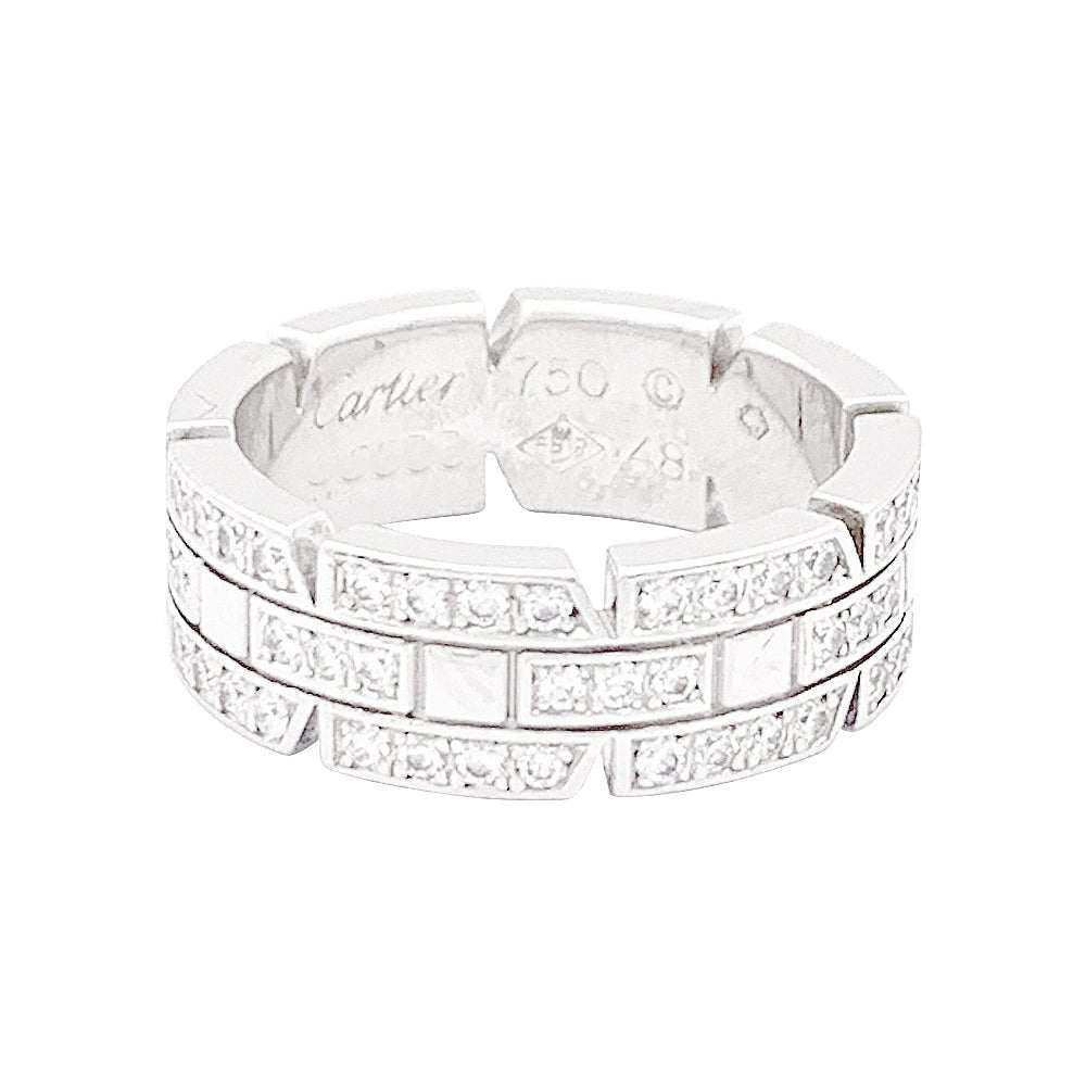 Bague Cartier or blanc, diamants "Tank Française". - Maison Eloe