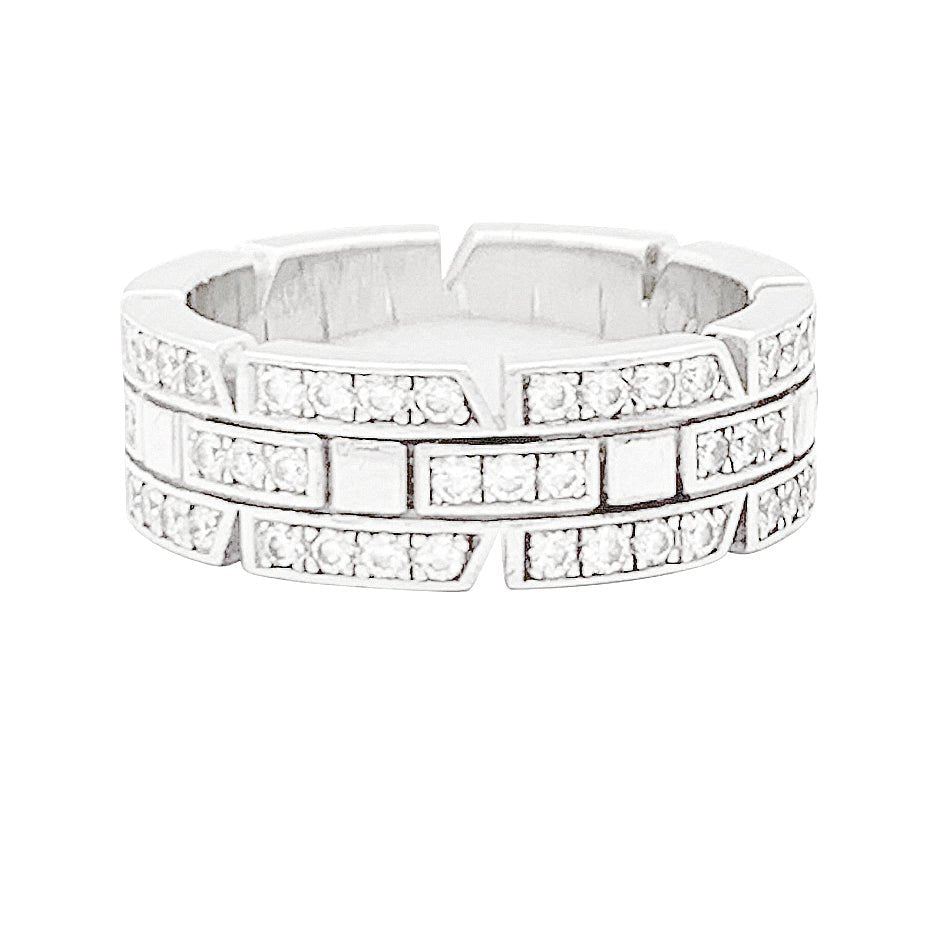 Bague Cartier or blanc, diamants "Tank Française". - Maison Eloe