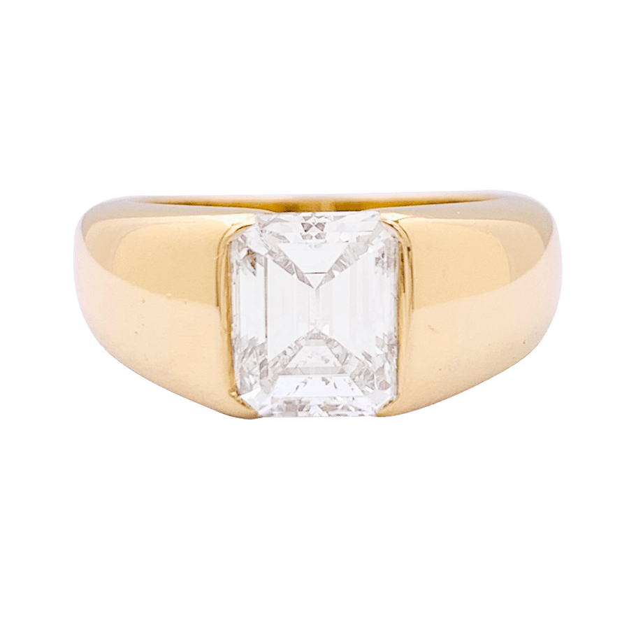 Bague Cartier or jaune, diamant 2,05 carats. - Maison Eloe