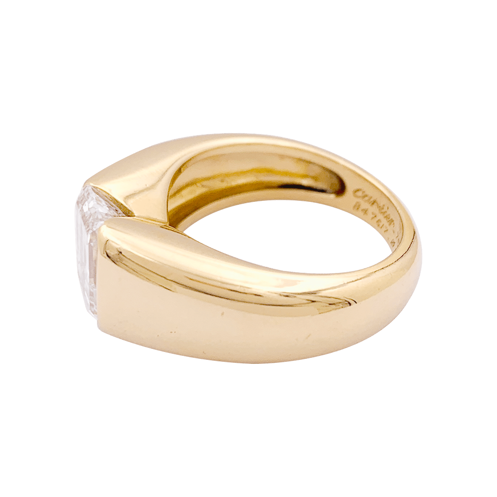 Bague Cartier or jaune, diamant 2,05 carats. - Maison Eloe