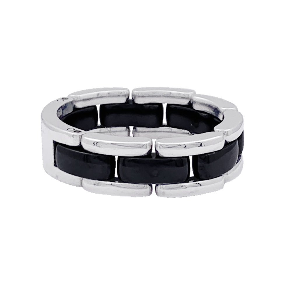 Bague Chanel, "Ultra", or blanc, céramique.