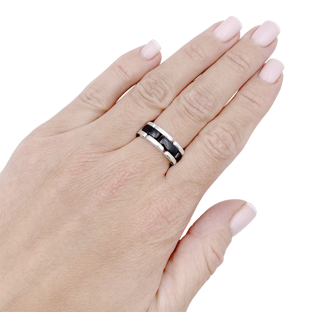 Chanel ring, "Ultra", white gold, ceramic.