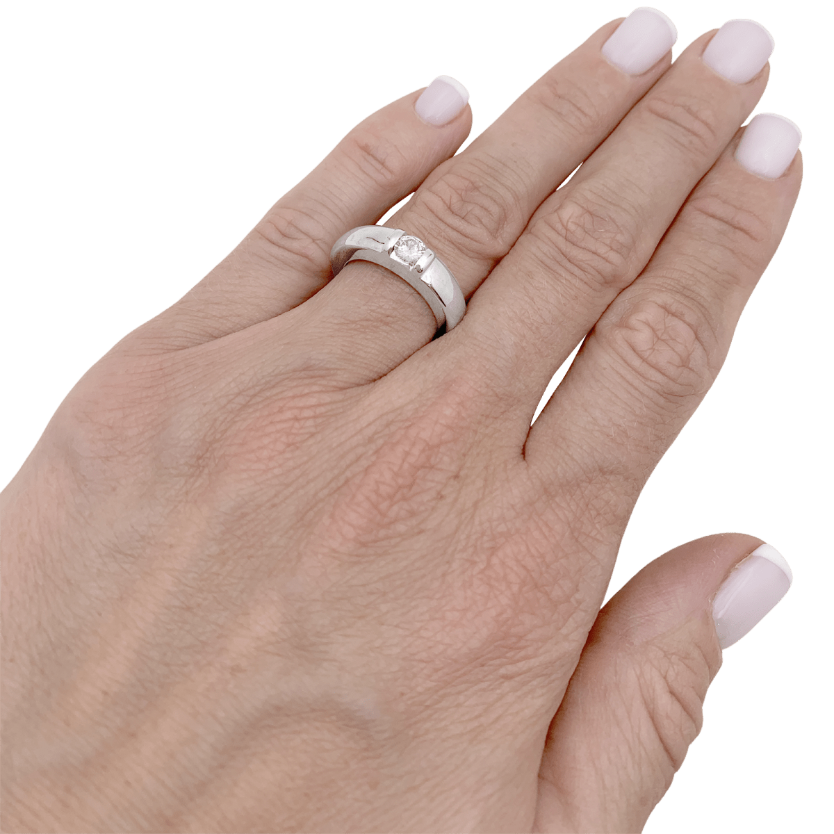 Bague Chaumet, "Gioia", or blanc, diamant. - Maison Eloe