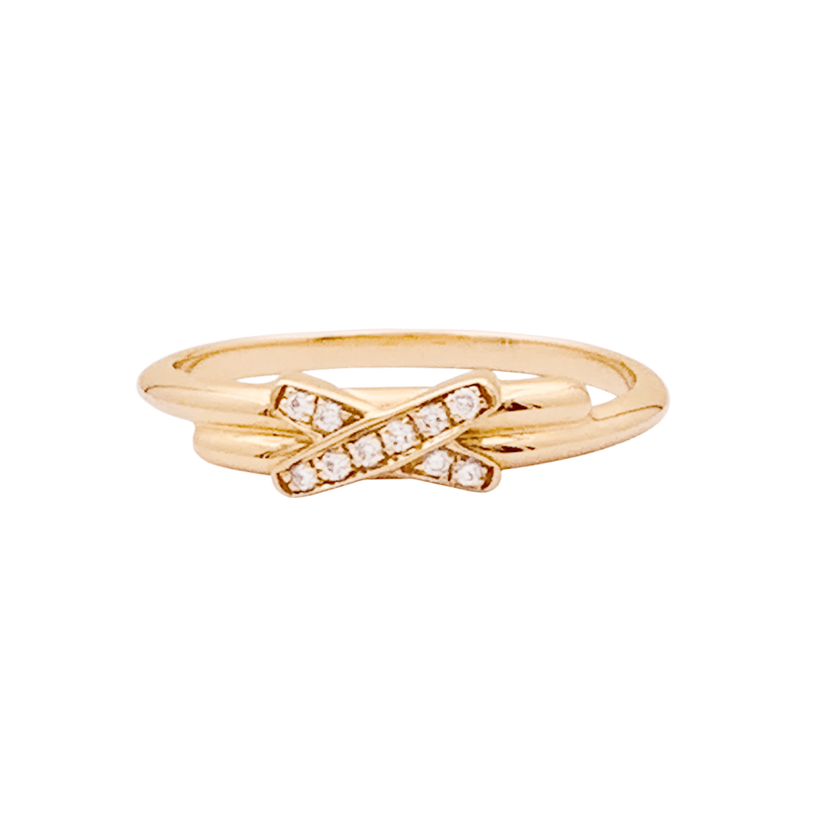 Bague Chaumet, "Jeux de Liens", or rose et diamants. - Maison Eloe