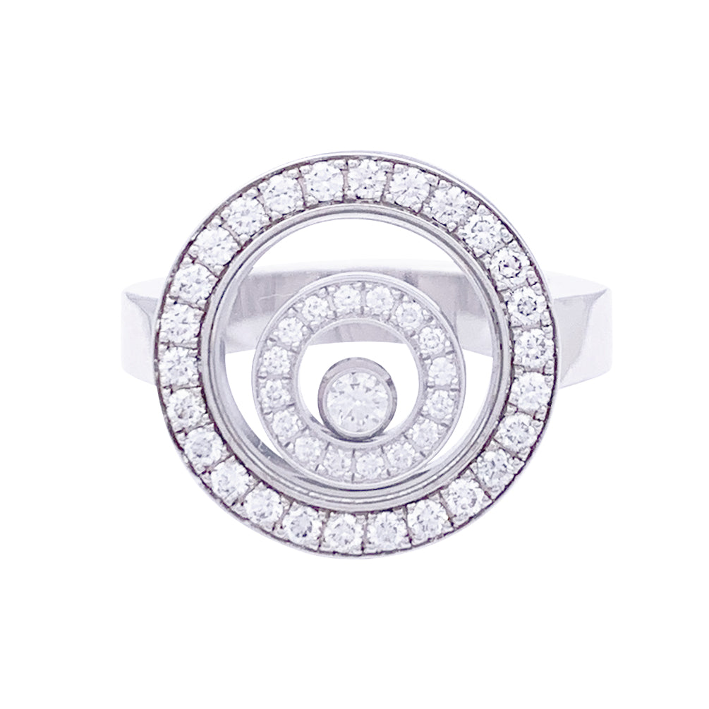 Bague Chopard, "Happy Spirit", or blanc, diamants.