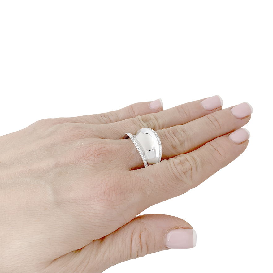 Bague Chopard "Impérial" or blanc, diamants.