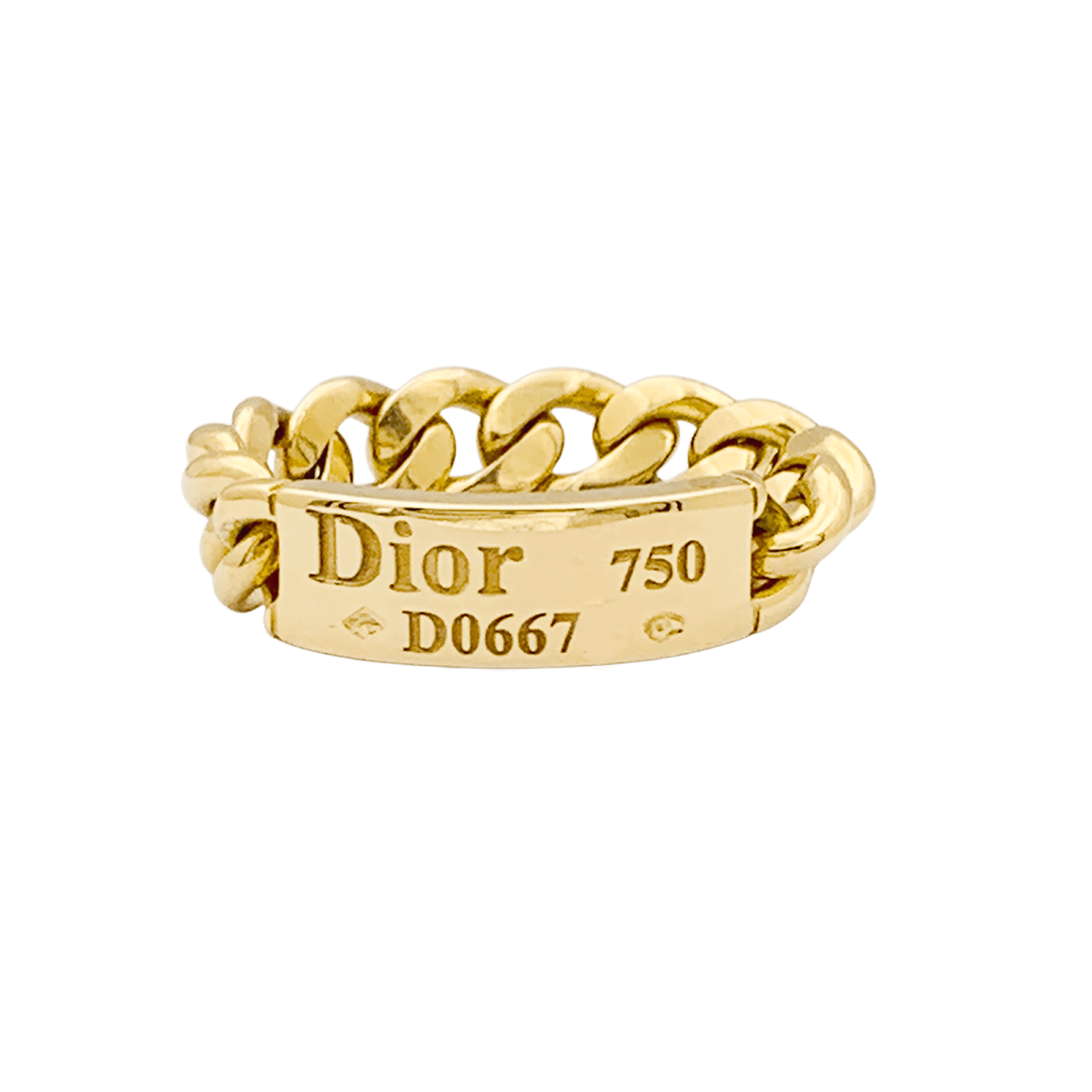 Bague DIOR, "Gourmette" en or jaune. - Maison Eloe