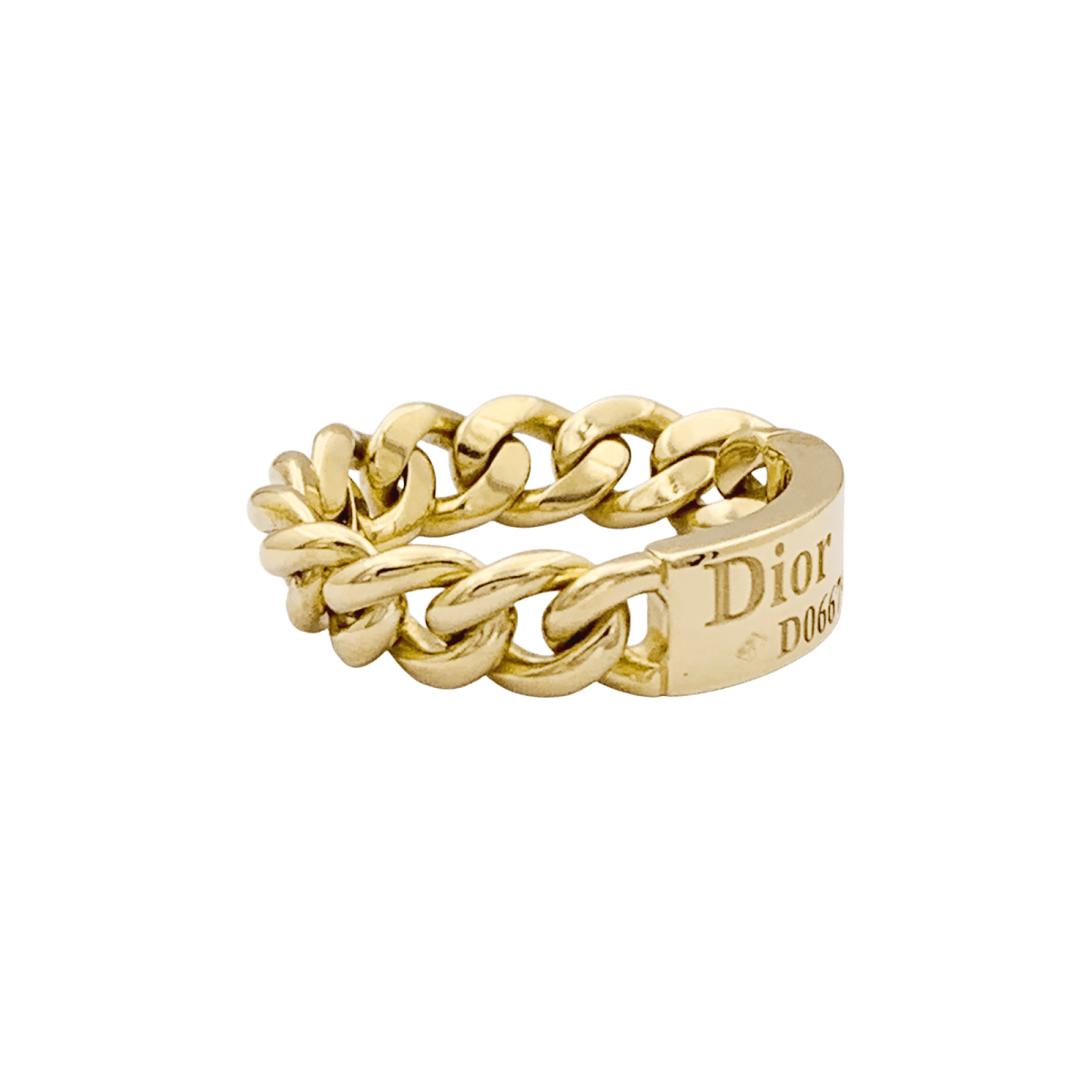 Bague DIOR, "Gourmette" en or jaune. - Maison Eloe