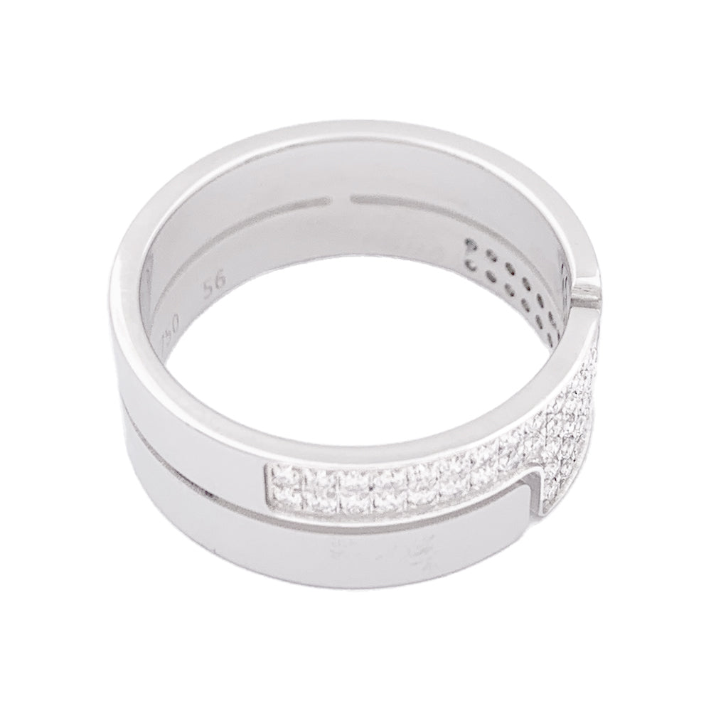 Dinh Van "Seventies" ring in white gold and diamonds.