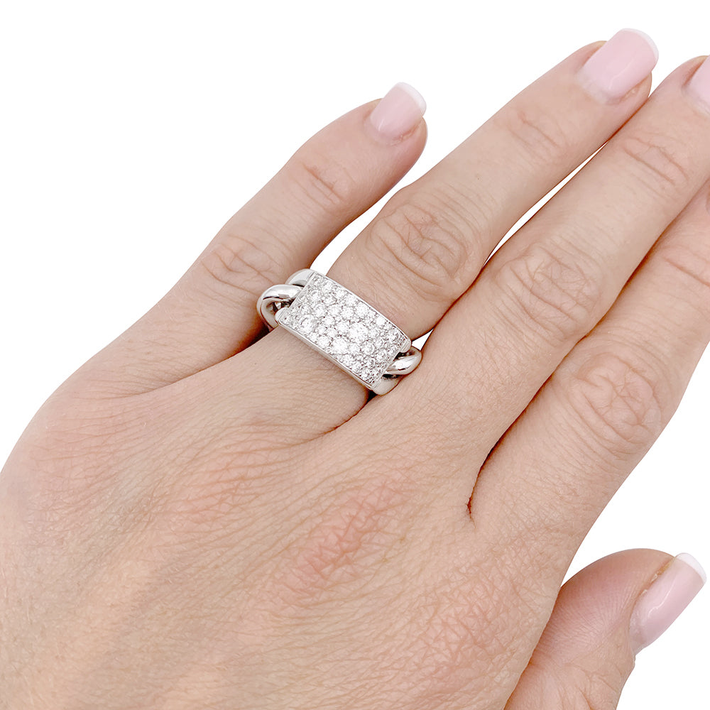 Dior ring, "Gourmette", white gold and diamonds.