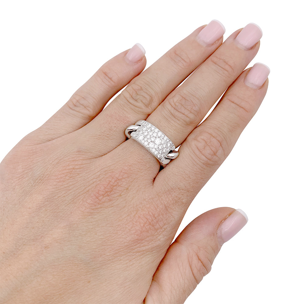 Dior ring, "Gourmette", white gold and diamonds.