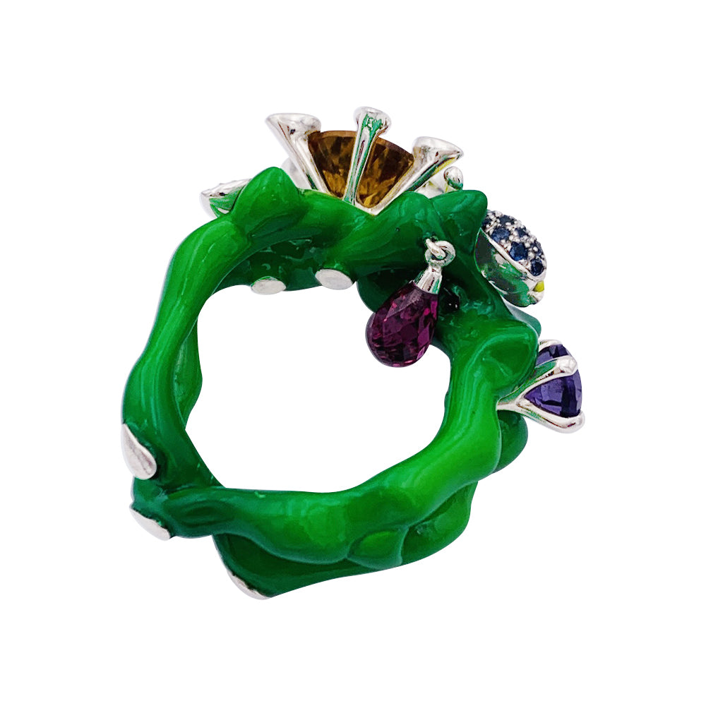 Dior ring, "Milly Carnivora", lacquer, diamonds, colored stones.