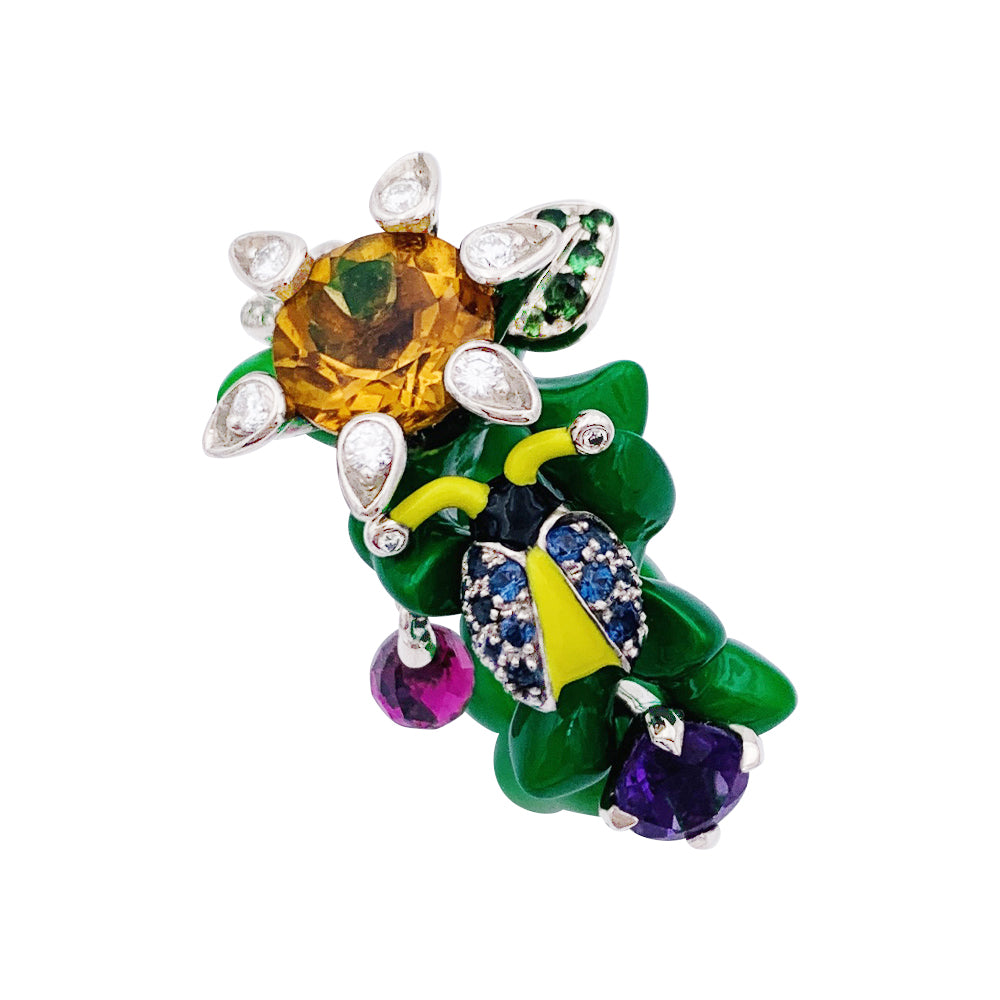 Dior ring, "Milly Carnivora", lacquer, diamonds, colored stones.