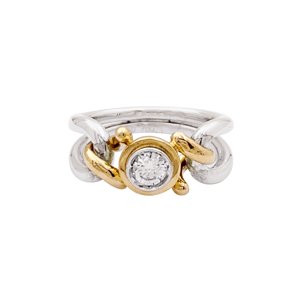 Bague FRED, deux tons d'or et diamant. - Maison Eloe