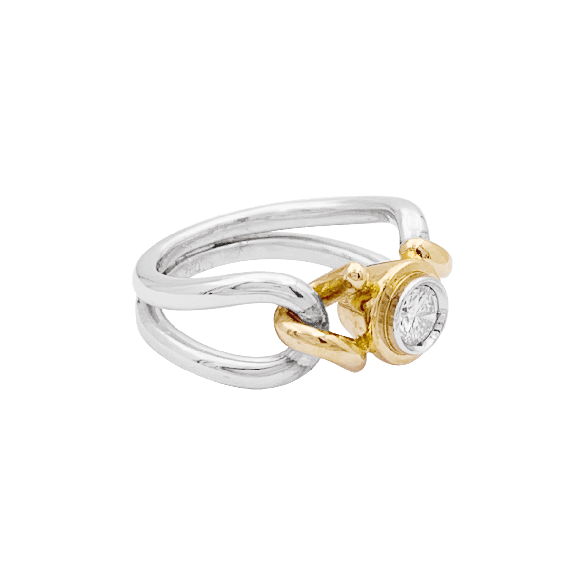 Bague FRED, deux tons d'or et diamant. - Maison Eloe