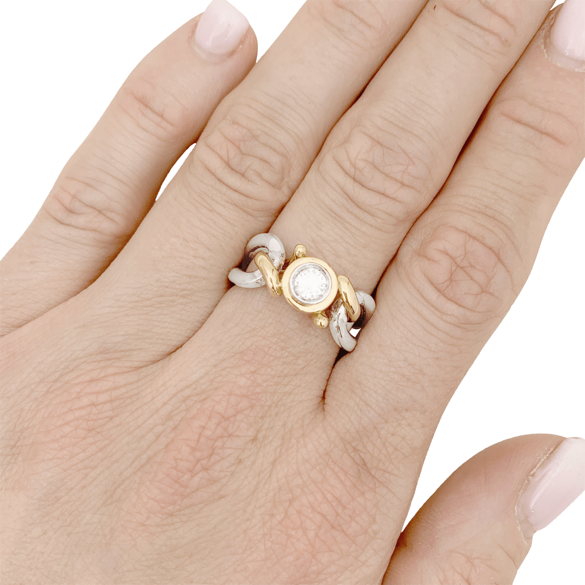 Bague FRED, deux tons d'or et diamant. - Maison Eloe