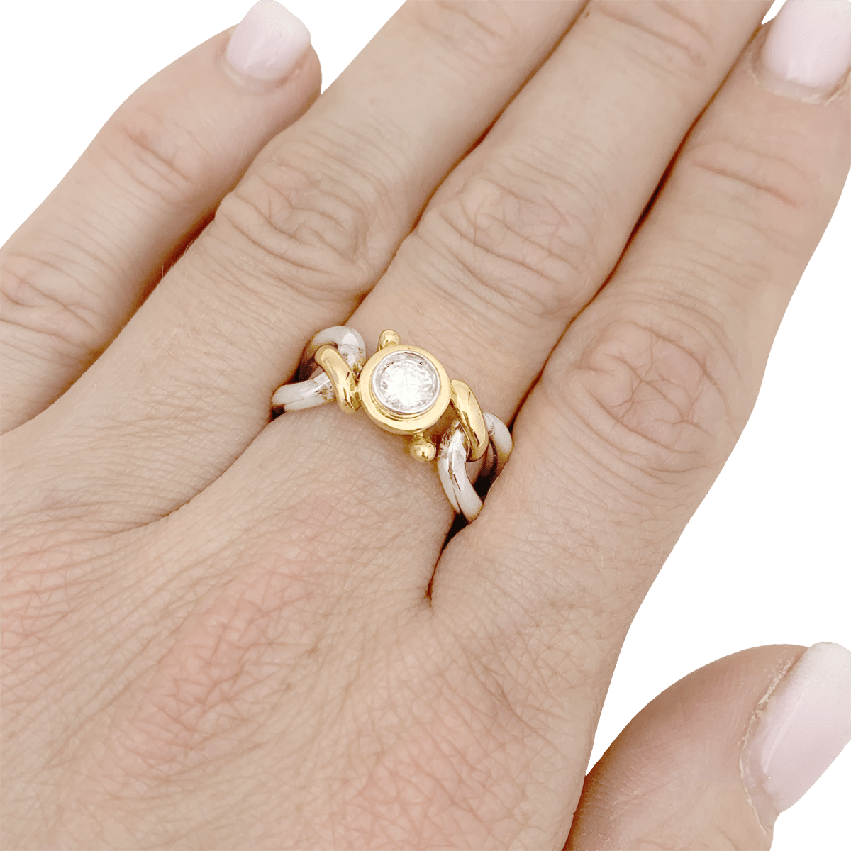 Bague FRED, deux tons d'or et diamant. - Maison Eloe