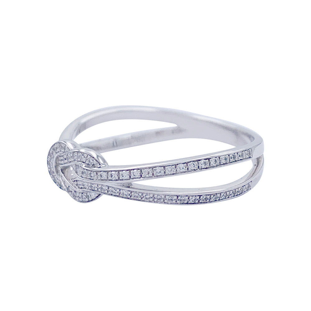 Bague Fred, "Chance Infinie", or blanc, diamants.