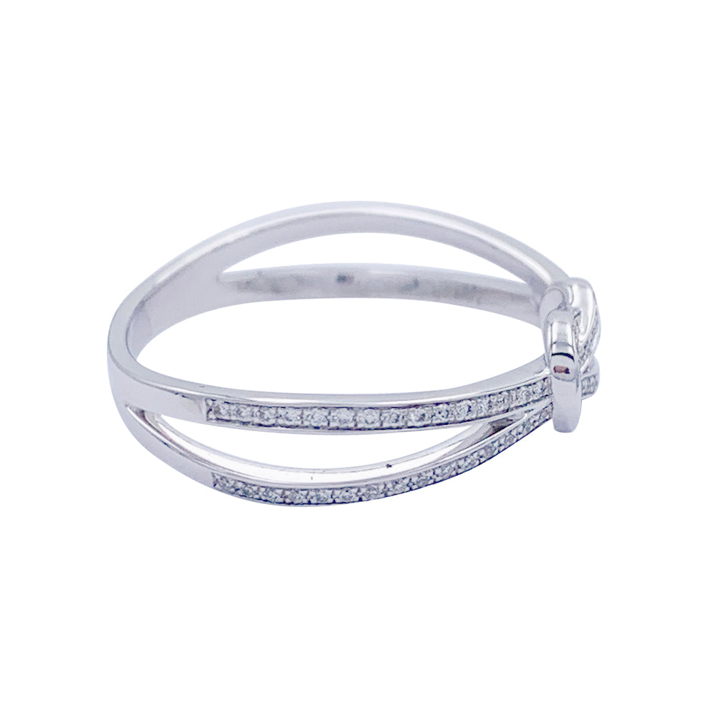 Bague Fred, "Chance Infinie", or blanc, diamants.