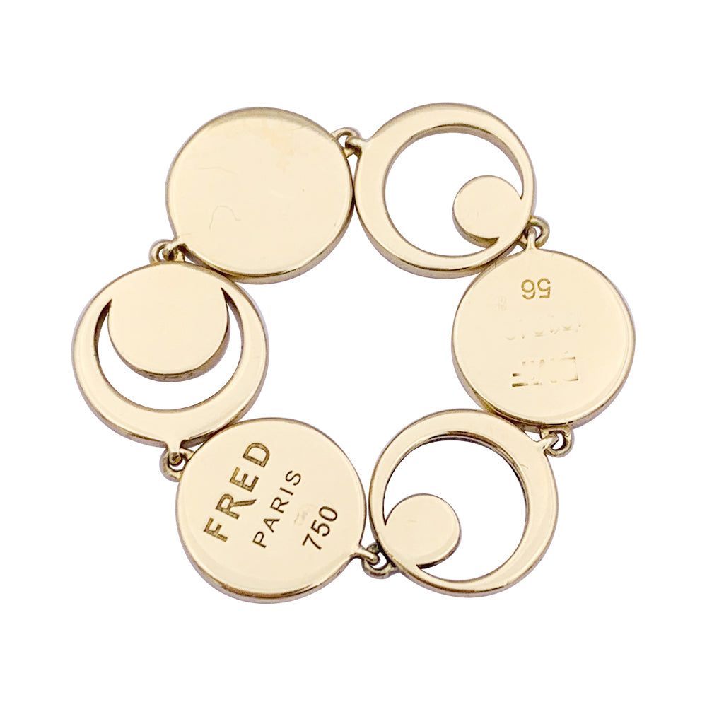 Fred ring, "Miss Fred Moon" yellow gold, diamonds.
