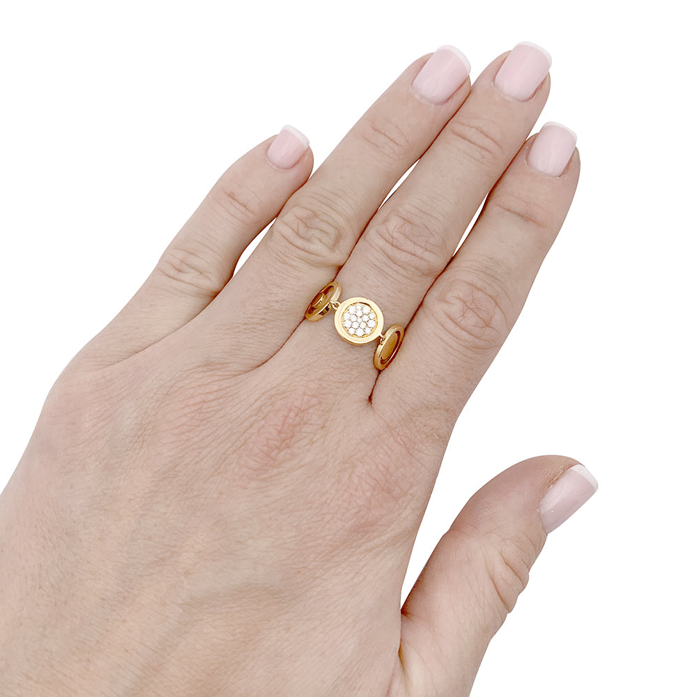 Fred ring, "Miss Fred Moon" yellow gold, diamonds.