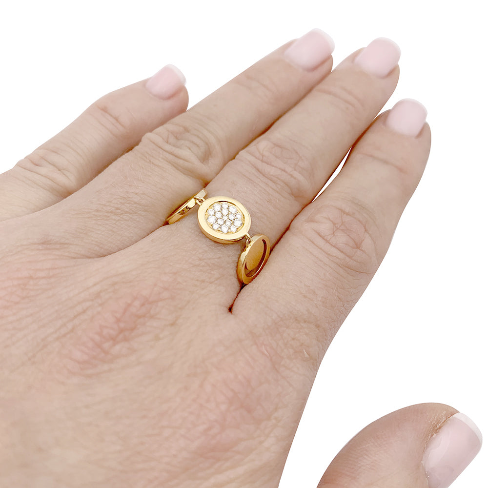 Fred ring, "Miss Fred Moon" yellow gold, diamonds.
